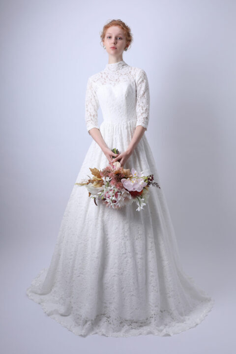 ウェディングドレス k-17 長袖ハイネック